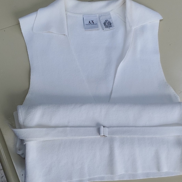 Armani Exchange Tops - VINTAGE Armani Exchange Sleeveless Belted Top